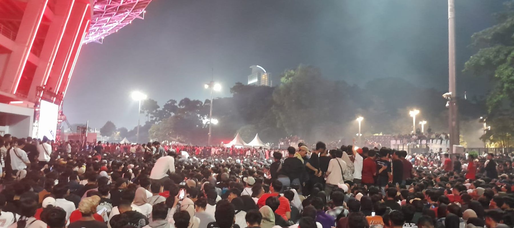 Suasana Nobar Semifinal Piala Asia U-23 2024 di GBK.