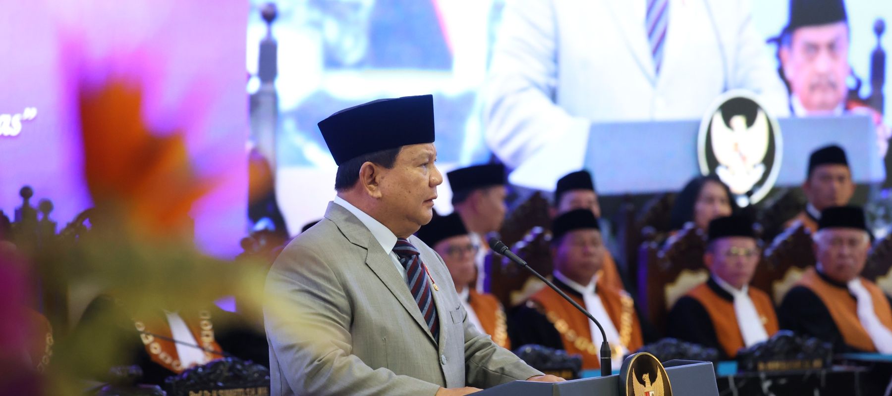 Presiden Prabowo di acara Mahkamah Agung