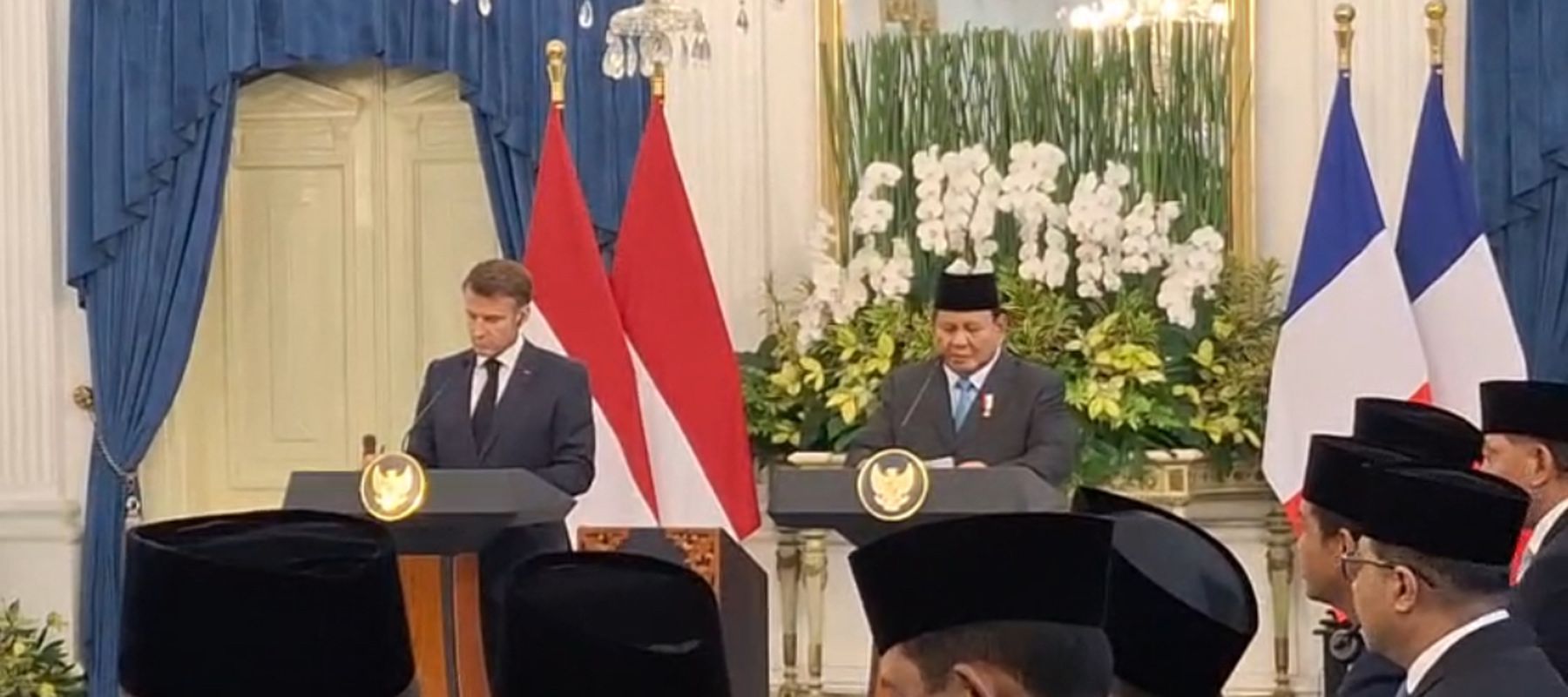 Presiden Prabowo Subianto dan Presiden Prancis Emmanuel Macron
