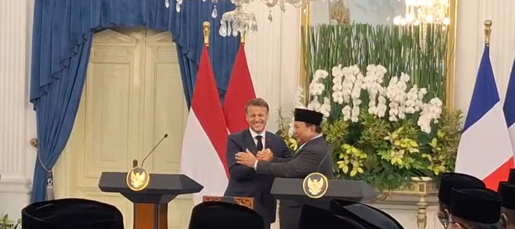 Presiden Prabowo Subianto dan Presiden Prancis Emmanuel Macron