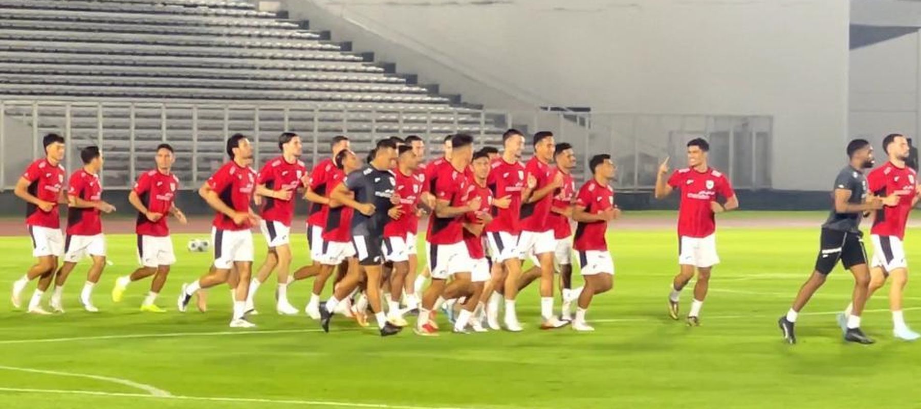 Pemain Timnas latihan di Stadion Madya, GBK, Senayan, Jakarta. (NTVNews.id) 