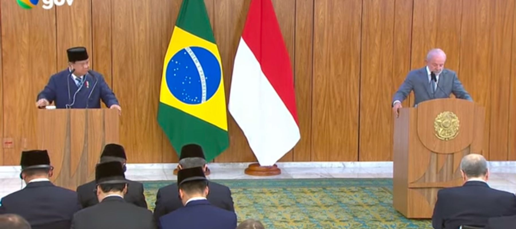 Presiden Prabowo Subianto dan Presiden Brazil Luiz Inácio Lula da Silva
