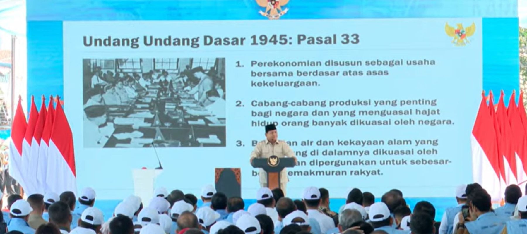 Presiden Prabowo saat luncurkan koperasi desa merah putih