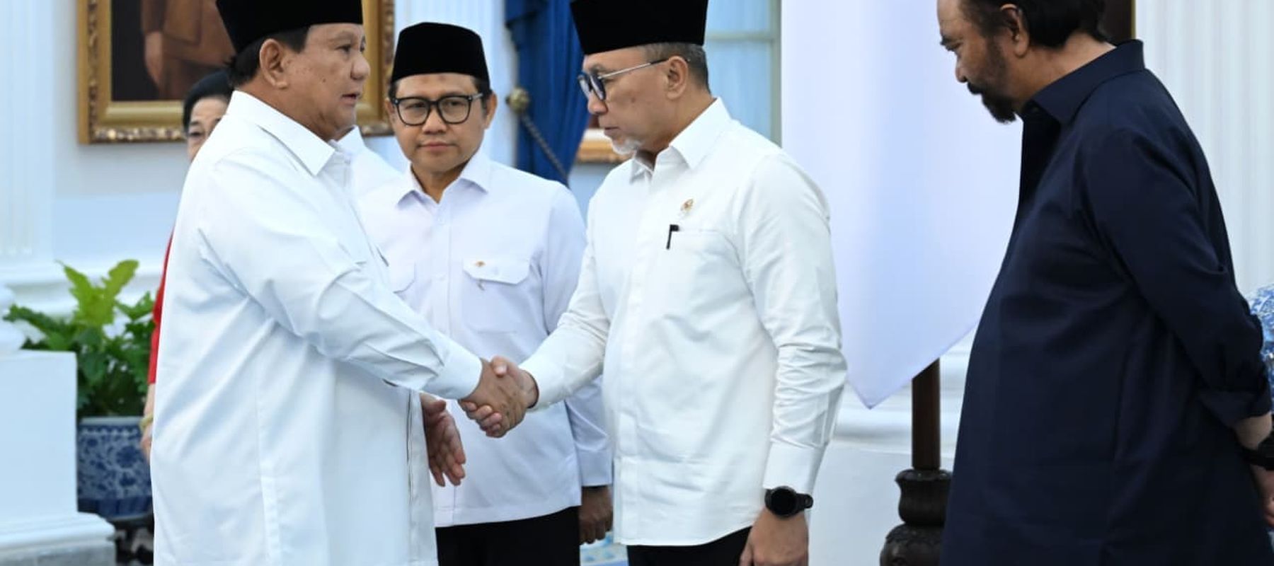 Konferensi Pers Presiden Prabowo Subianto Bersama Para Elite Partai.