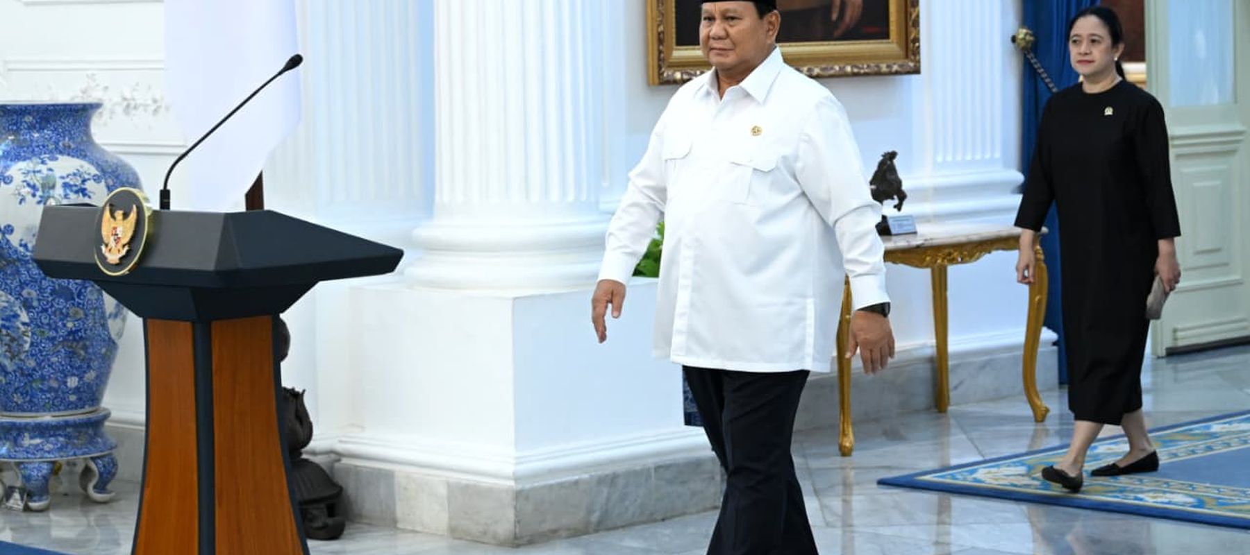 Konferensi Pers Presiden Prabowo Subianto Bersama Para Elite Partai.