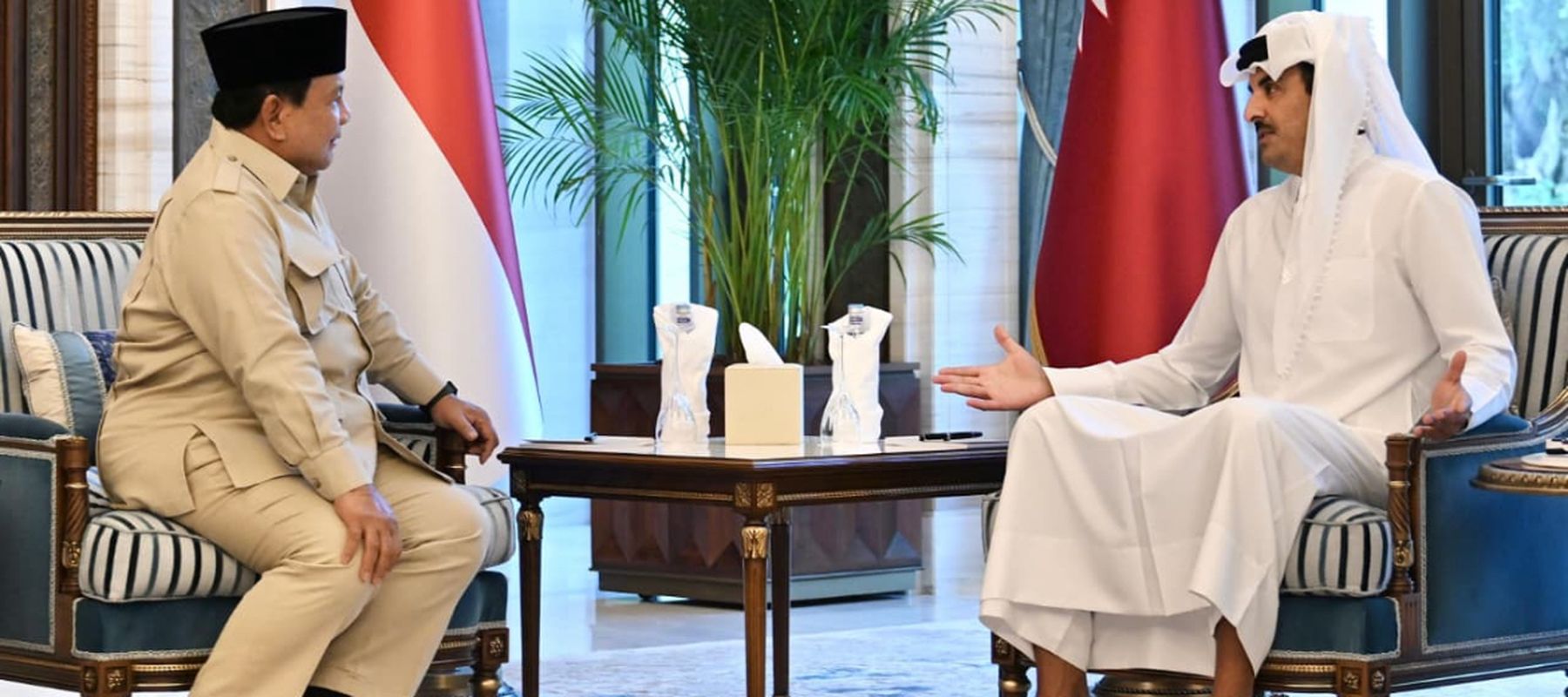 Moment Prabowo Bertemu Emir Qatar beri Dukungan dan Solidaritas Indonesia