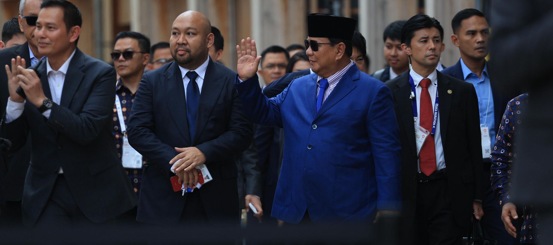 Presiden Republik Indonesia Prabowo Subianto mengunjungi Paviliun Indonesia di Expo 2025 Osaka, Jepang. 

