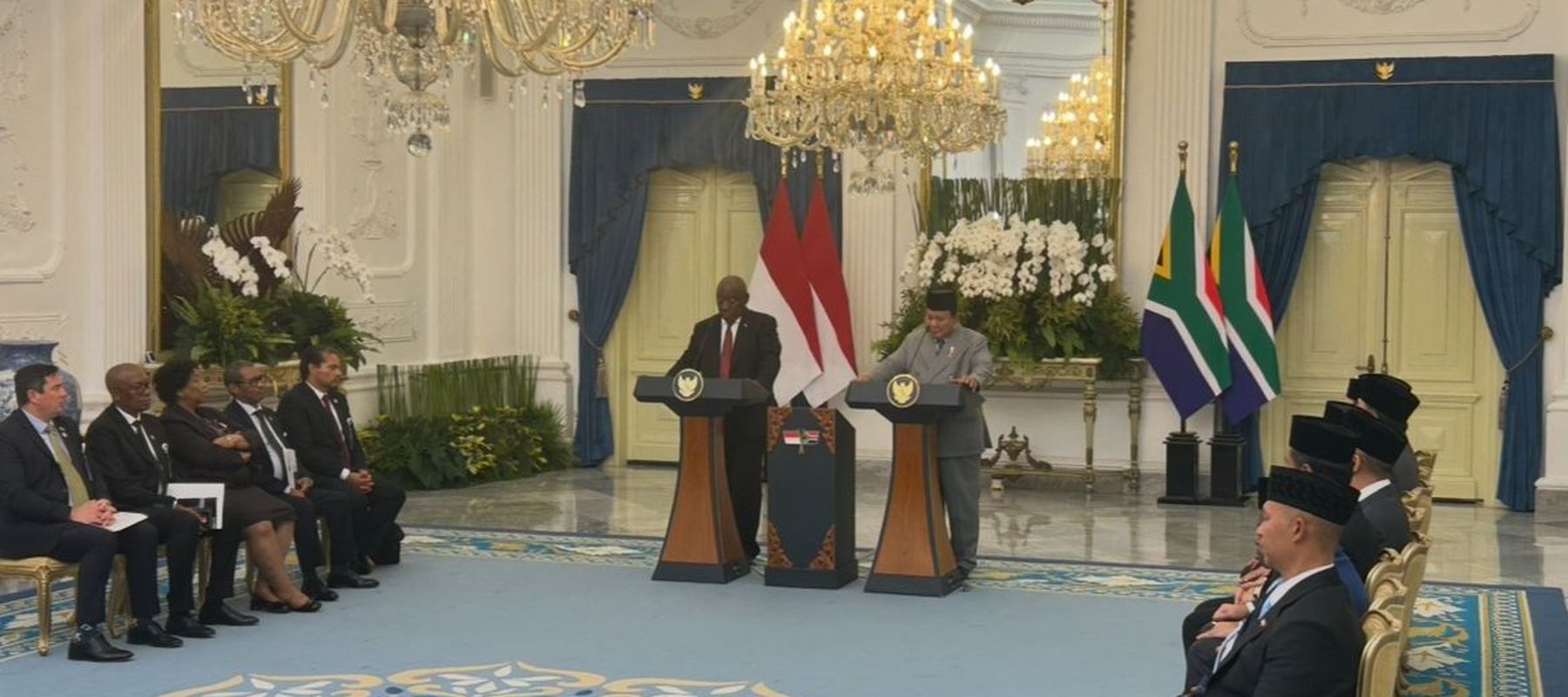 Presiden Republik Indonesia Prabowo Subianto danPresiden Afrika Selatan (Afsel) Cyril Ramaphosa 
