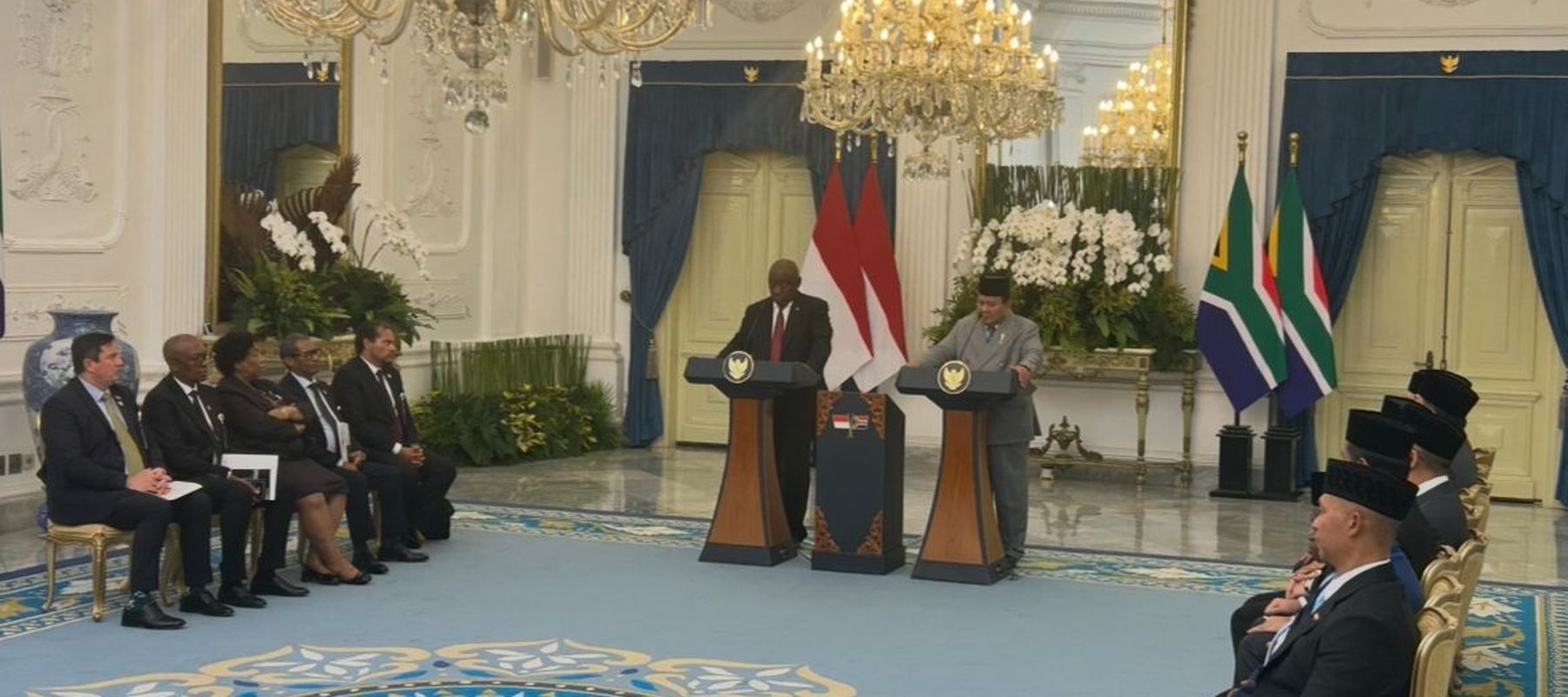 Presiden Republik Indonesia Prabowo Subianto danPresiden Afrika Selatan (Afsel) Cyril Ramaphosa 