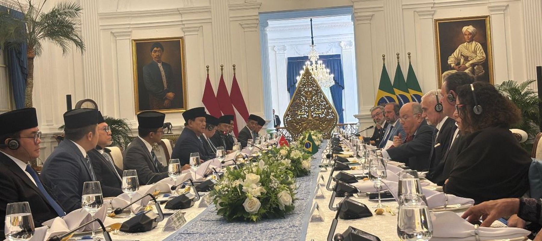 Working Lunch Antara Presiden RI Prabowo Subianto dan Presiden Brasil Lula da Silva