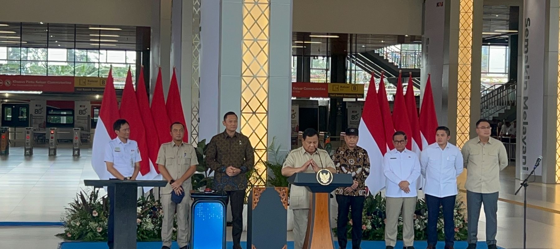 Presiden Prabowo Subianto di Peresmian Stasiun Tanah Abang Baru