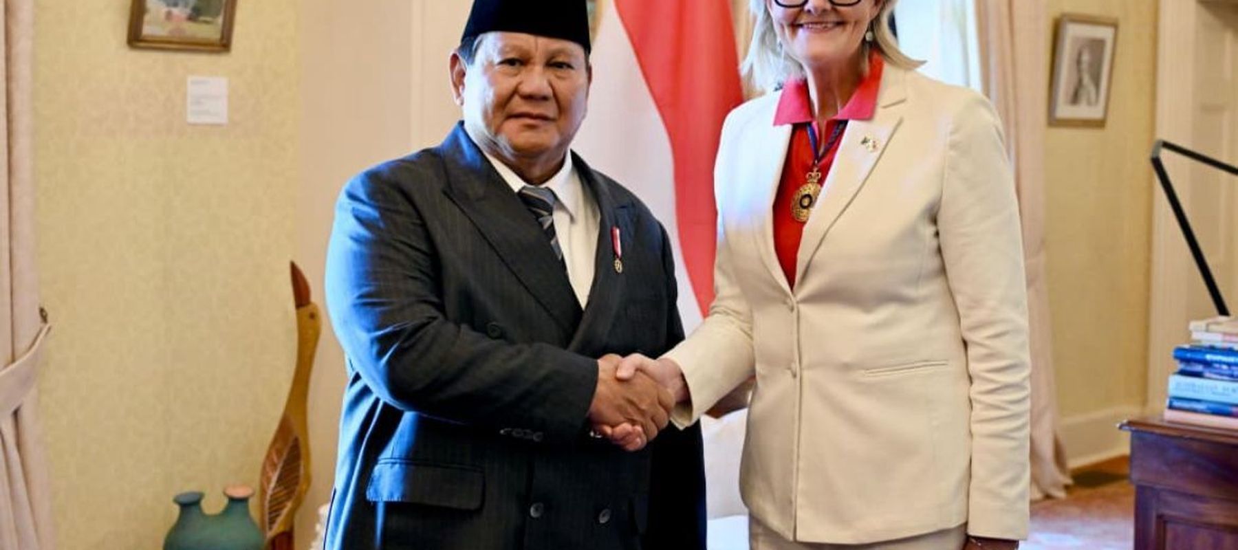 Gubernur Jenderal Australia Sam Mostyn Sambut Prabowo dengan Upacara Kenegaraan