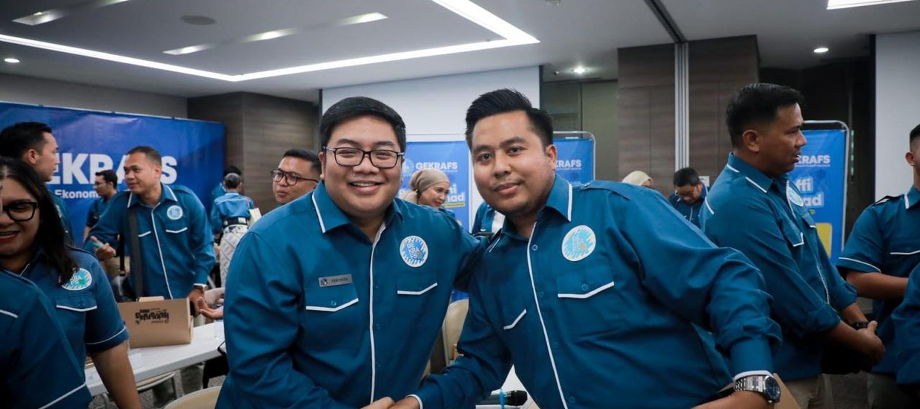 Ketua Umum DPP Gekrafs Kawendra Lukistian dan Tommy William Tampubolon, Direksi Nusantara TV