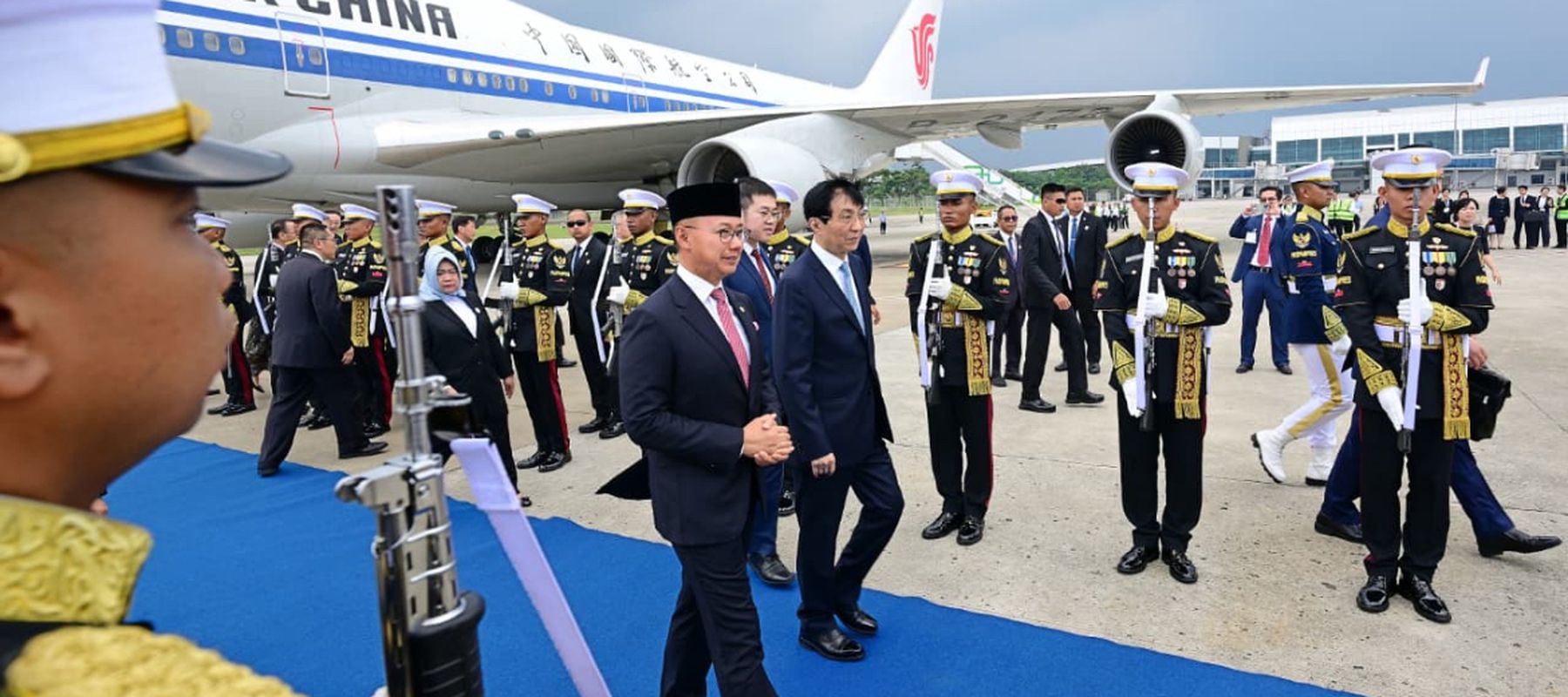 Ketua Majelis Permusyawaratan Rakyat (MPR) Republik Rakyat Tiongkok (RRT) Wang Huning, tiba di Bandara Internasional Soekarno-Hatta