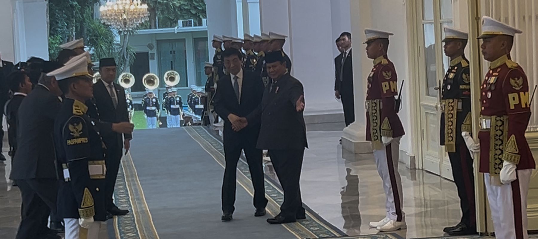 Prabowo Sambut Kunjungan Ketua MPR China di Istana Merdeka