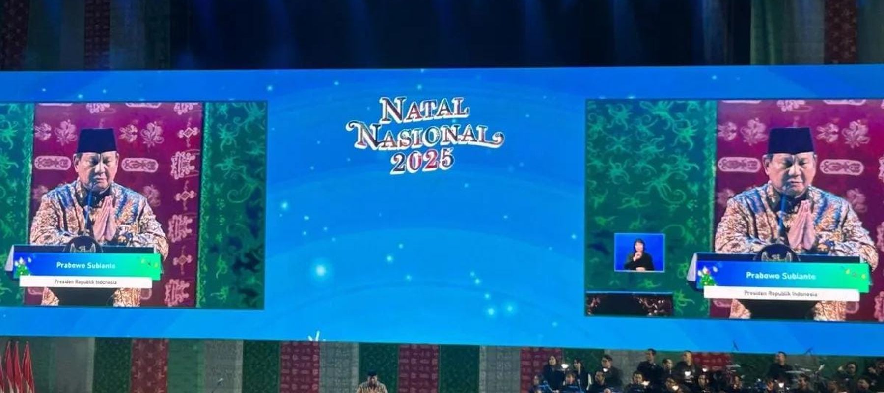 Presiden Prabowo Subianto menghadiri Puncak Perayaan Natal Nasional 2025 di Tenis Indoor, Jakarta, Senin 5 Januari 2026. ANTARA/Maria Cicilia Galuh