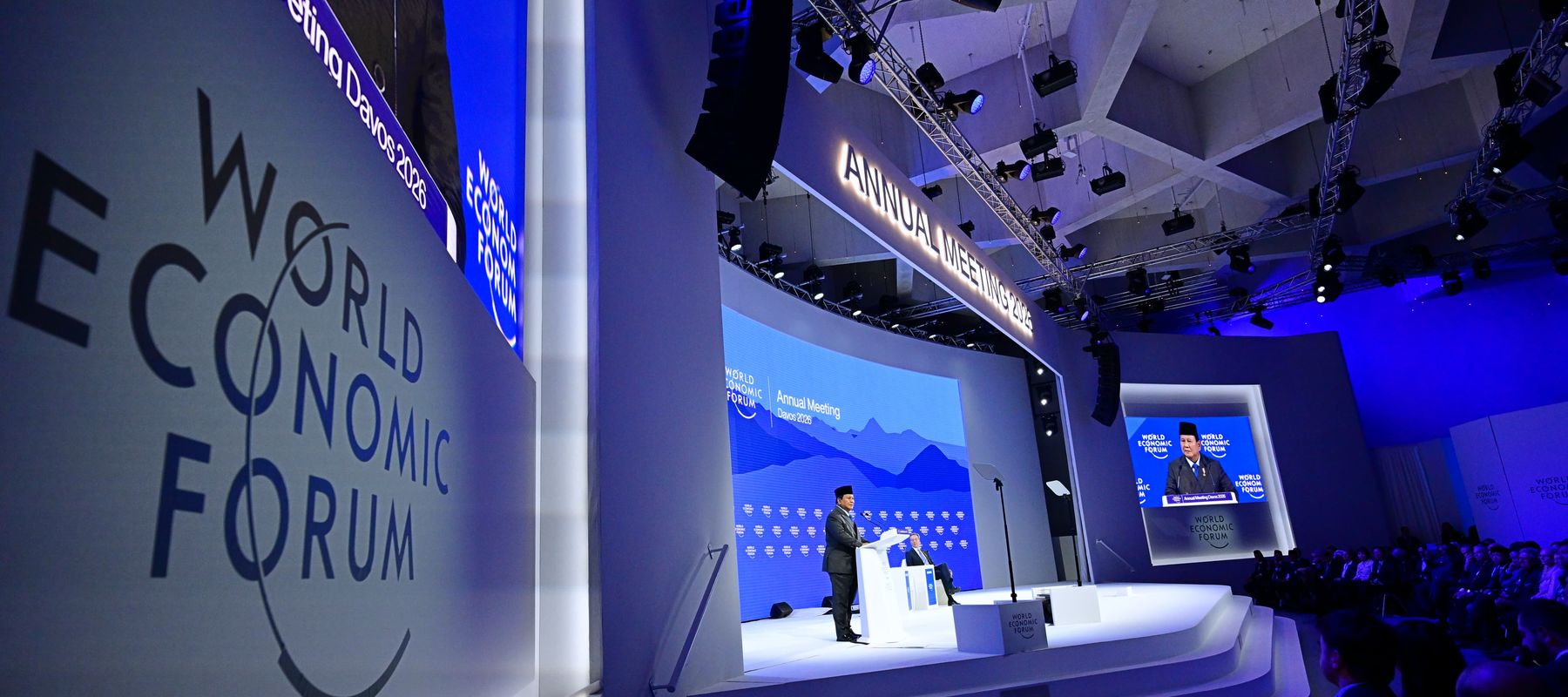 Presiden Prabowo saat pidato di WEF, Davos, Swiss