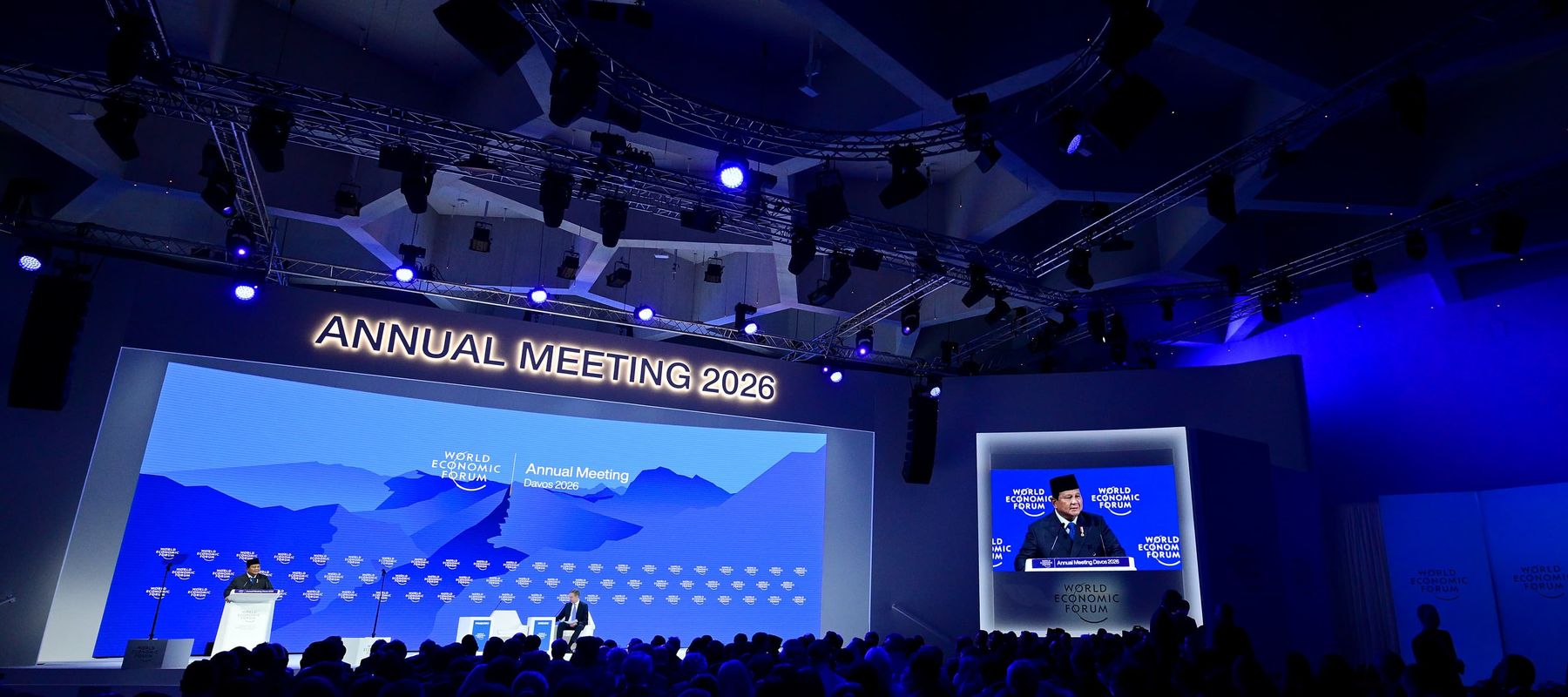 Presiden Prabowo saat pidato di WEF, Davos, Swiss