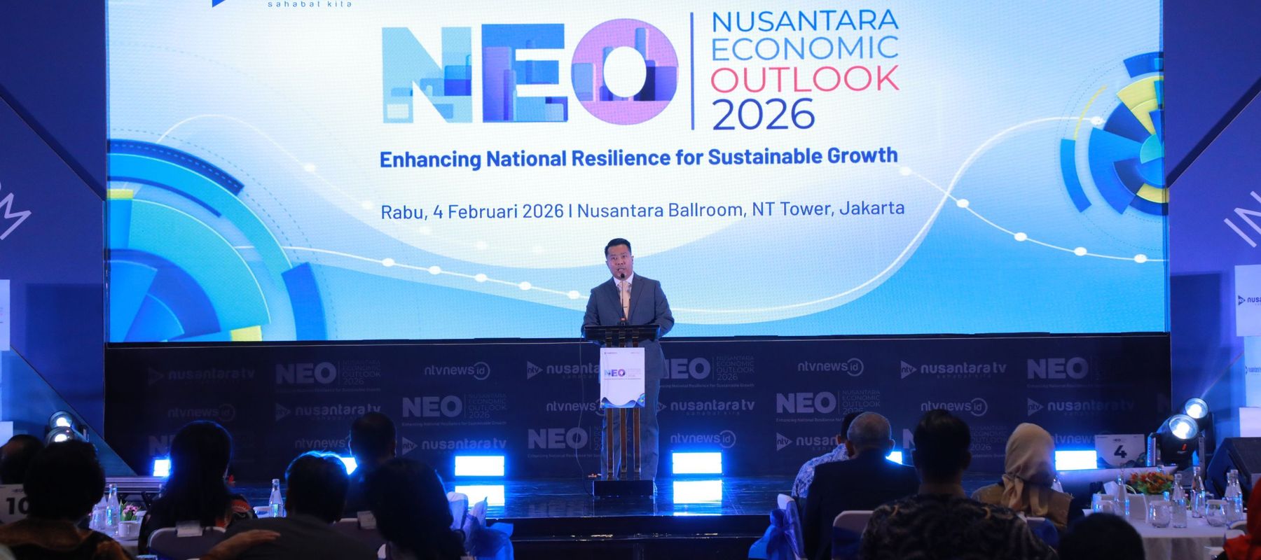 Direktur Nusantara TV, Randy Tampubolon di gelaran Nusantara Economic Outlook (NEO) 2026.