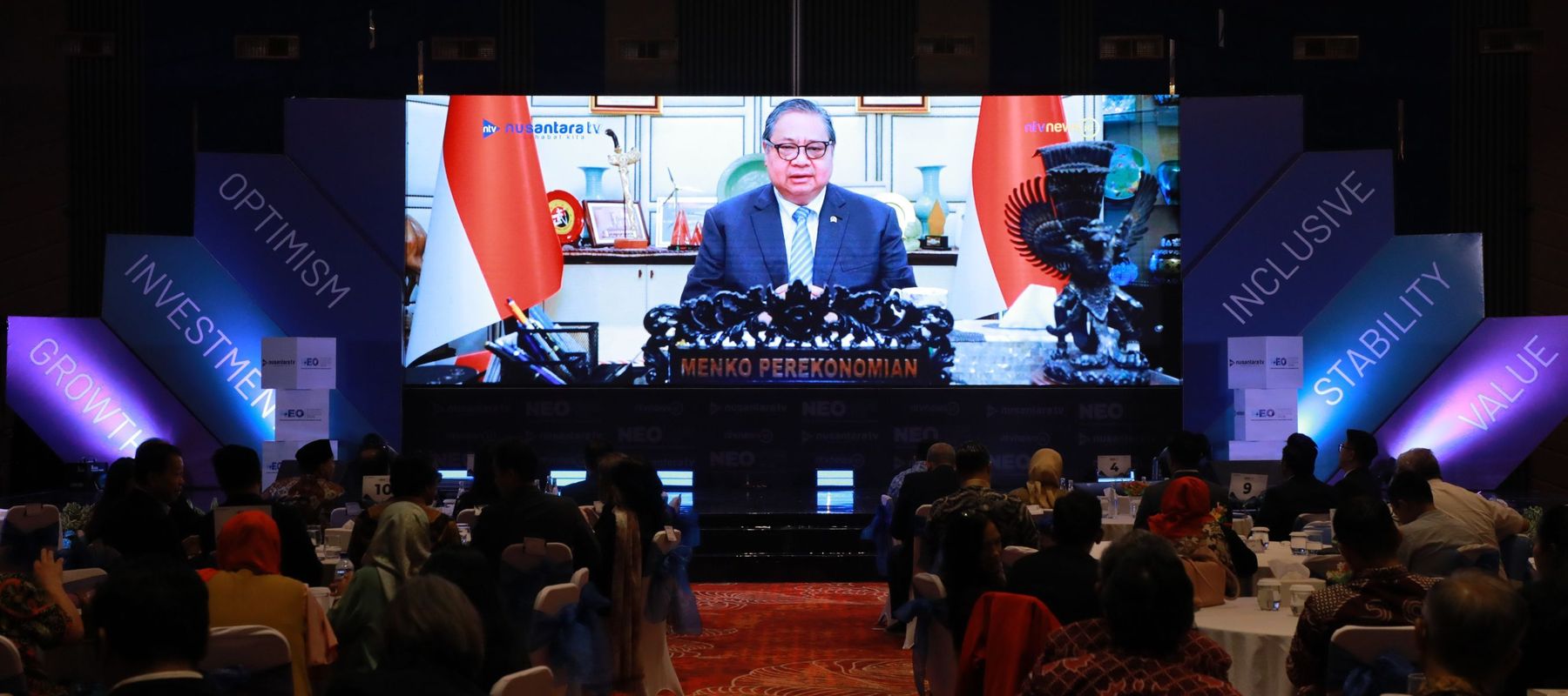 Menteri Koordinator Bidang Perekonomian Airlangga Hartarto di gelaran Nusantara Economic Outlook (NEO) 2026.