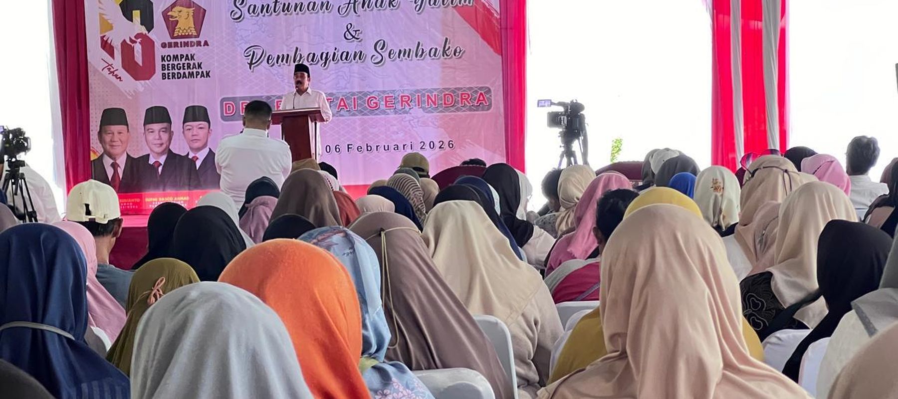 Perayaan HUT ke-18 Gerindra di Kantor DPP. 