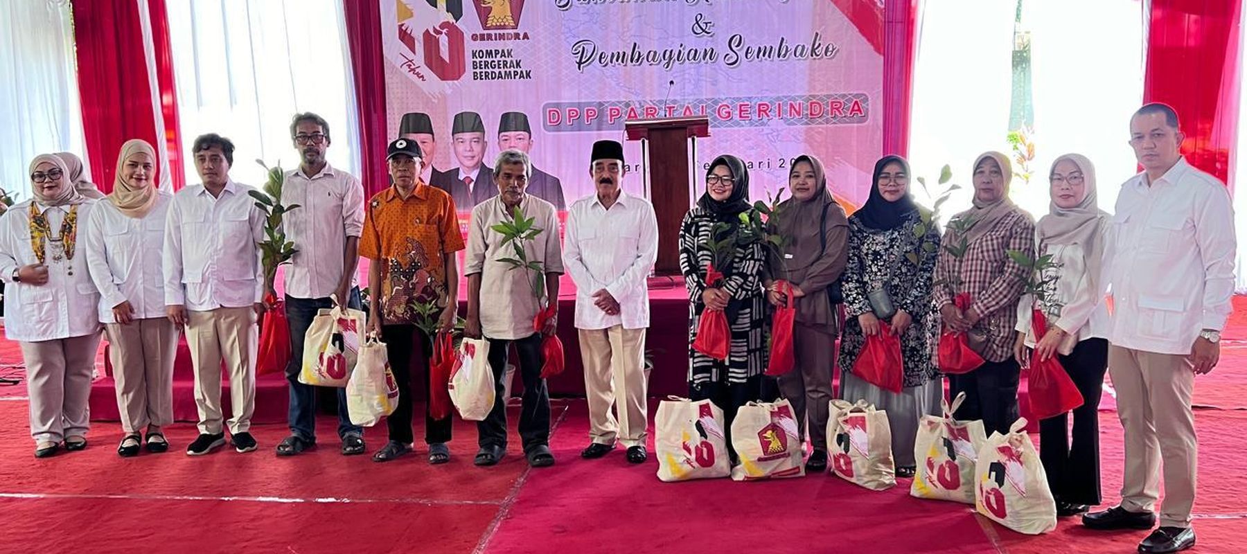 DPP Gerindra gelar perayaan HUT ke-18 partai. 