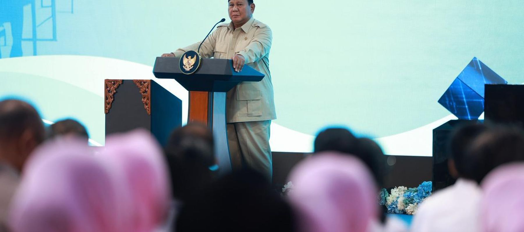 Presiden Prabowo Subianto berpidato dalam agenda Groundbreaking 1.179 Satuan Pelayanan Pemenuhan Gizi (SPPG) di Palmerah.