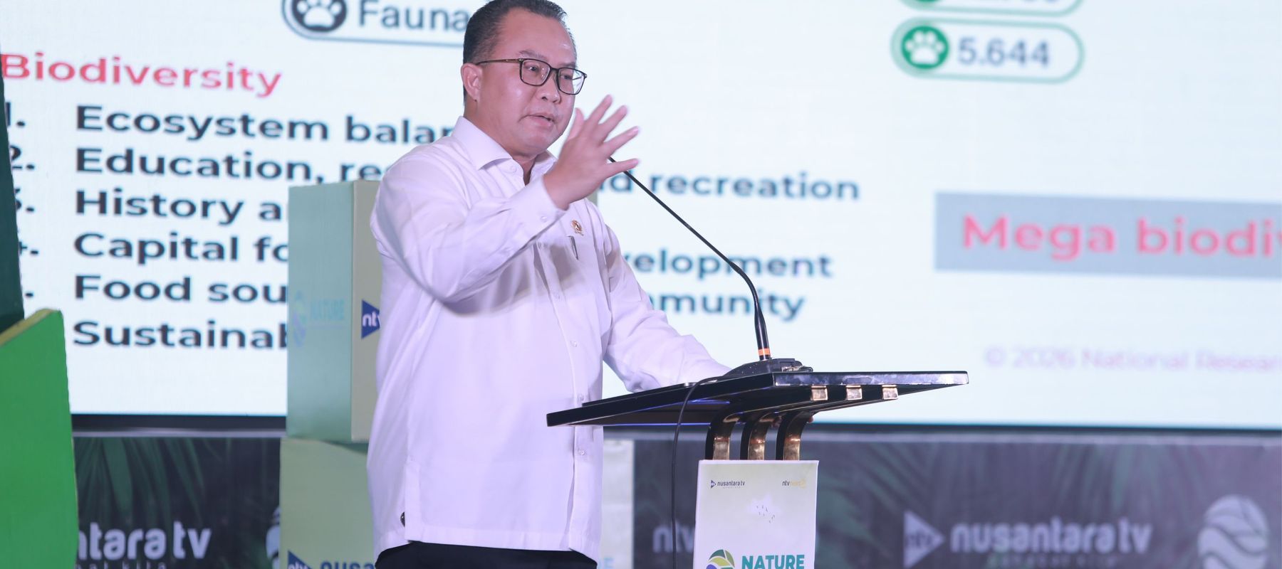 Kepala Badan Riset dan Inovasi Nasional (BRIN) Prof. Dr. Arif Satria, S.P., M.Si diacara Nature 2026