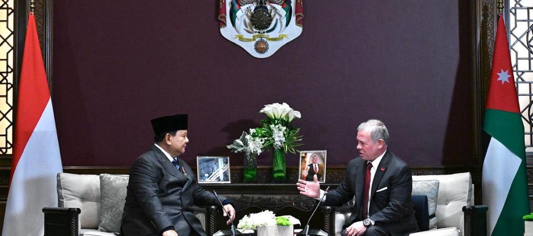 Presiden Republik Indonesia Prabowo Subianto menggelar pertemuan dengan Raja Kerajaan Yordania Hasyimiah, Raja Abdullah II ibn Al Hussein