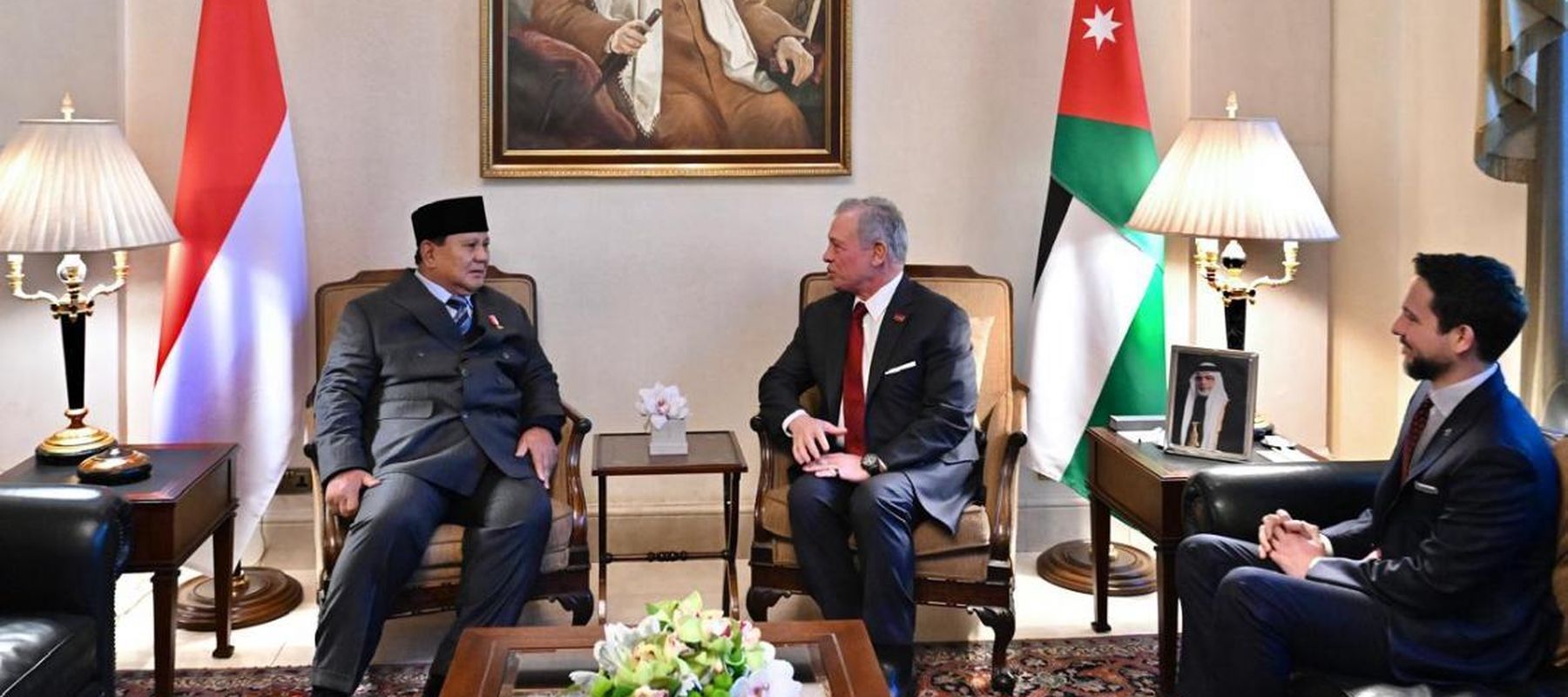 Presiden Republik Indonesia Prabowo Subianto menggelar pertemuan dengan Raja Kerajaan Yordania Hasyimiah, Raja Abdullah II ibn Al Hussein