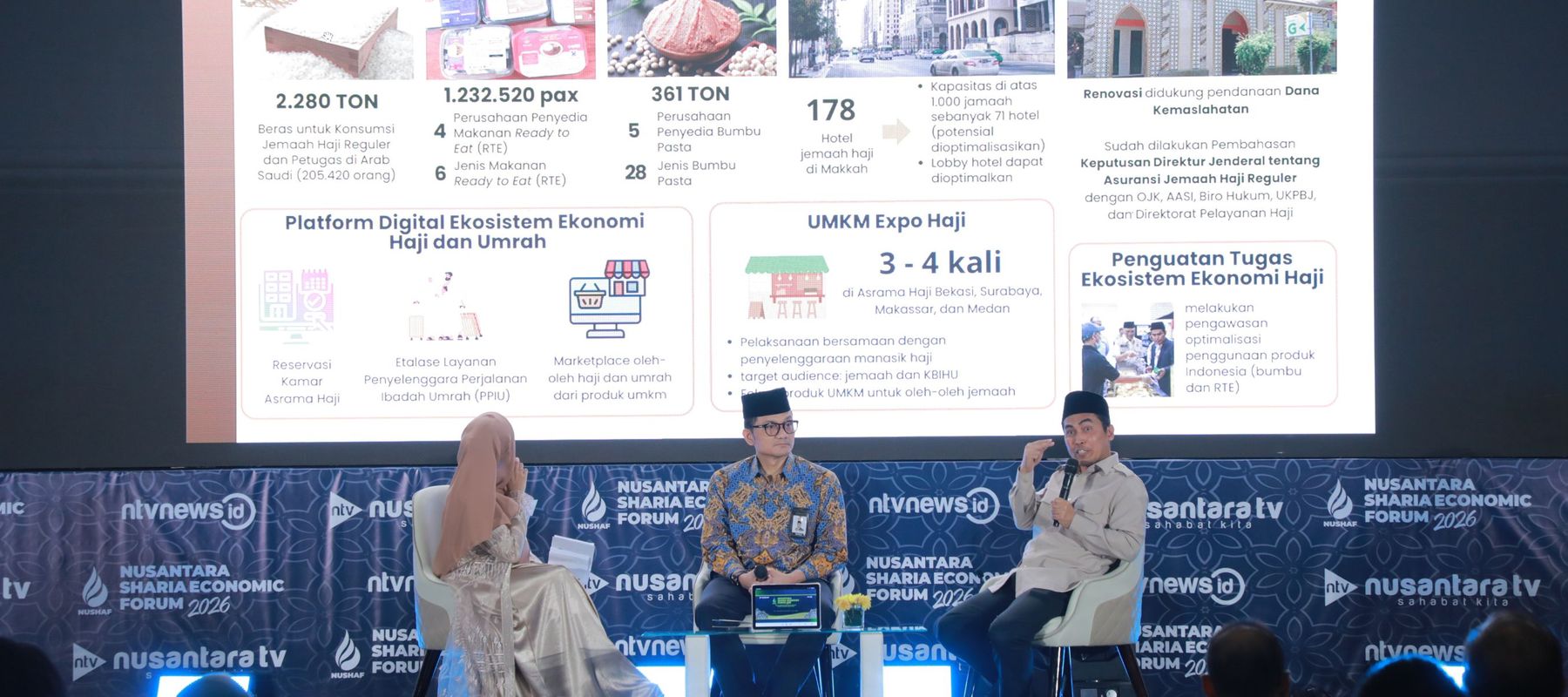 Kepala BPKH dan Dirjen Pengembangan Ekosistem Ekonomi Haji dan Umrah di acara Nushaf 2026
