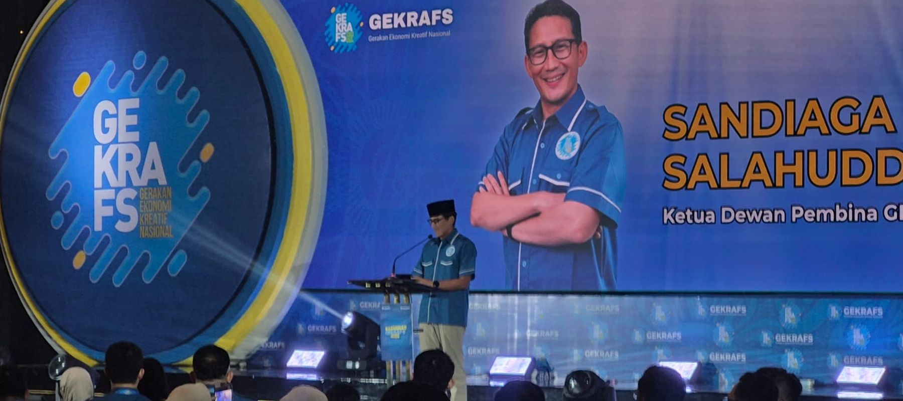 Ketua Dewan Pembina Gerakan Ekonomi Kreatif Nasional (Gekrafs) Sandiaga Uno menyampaikan bahwa ekonomi kreatif harus menjadi masa depan ekonomi Indonesia.