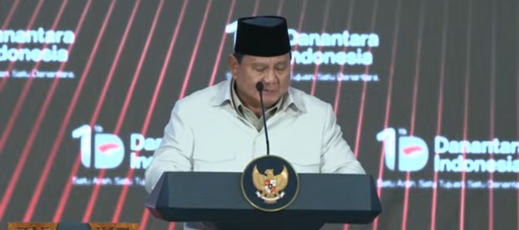Prabowo Subianto di HUT Danantara
