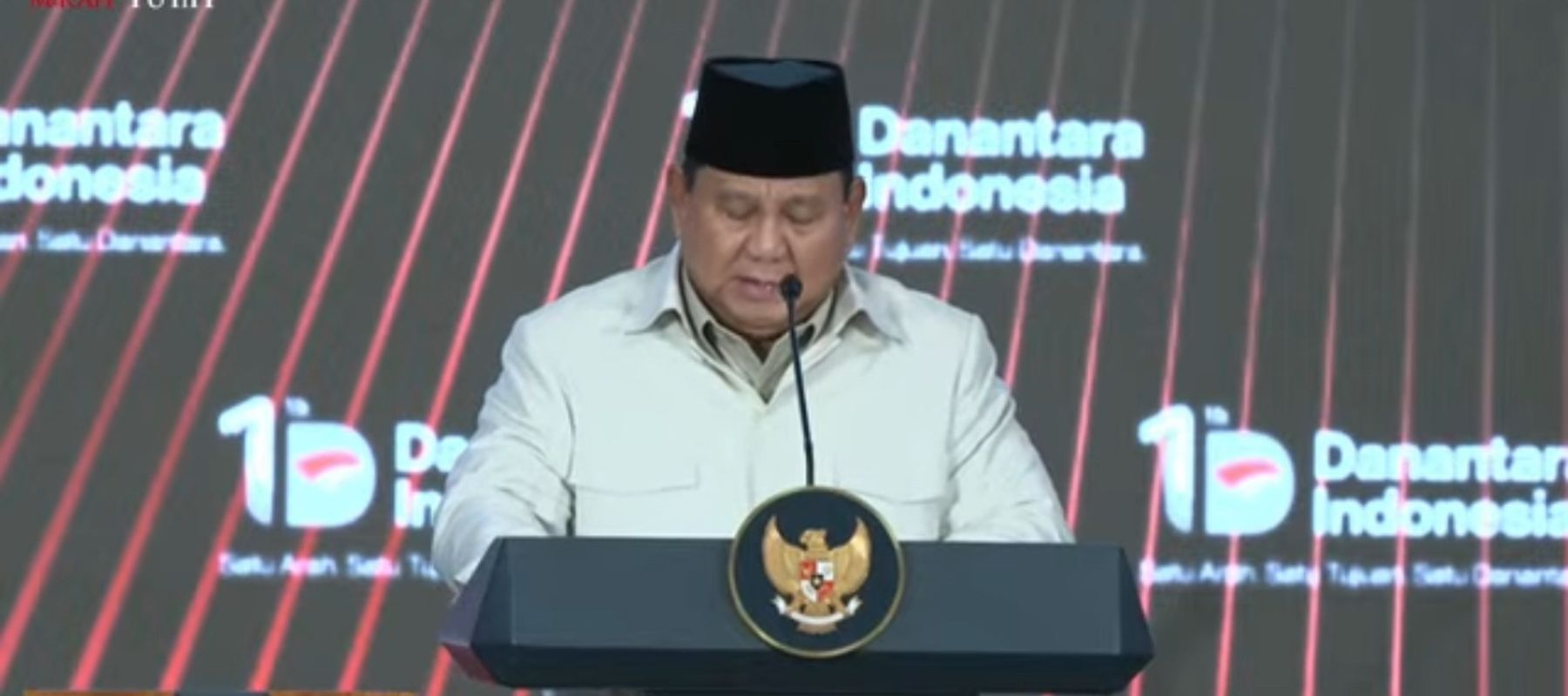 Prabowo Subianto di HUT Danantara