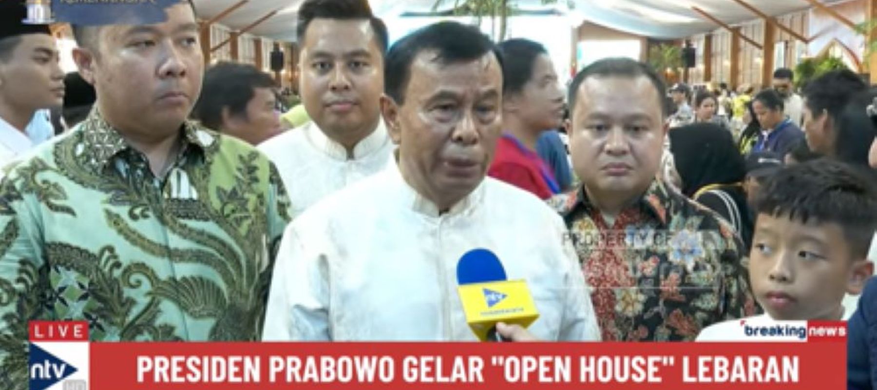 Presiden Komisaris NT Corp Nurdin Tampubolon didampingi Direksi Dimpos Tampubolon, Randy Tampubolon dan Tommy Tampubolon menghadiri Open House Presiden Prabowo Subianto di Istana