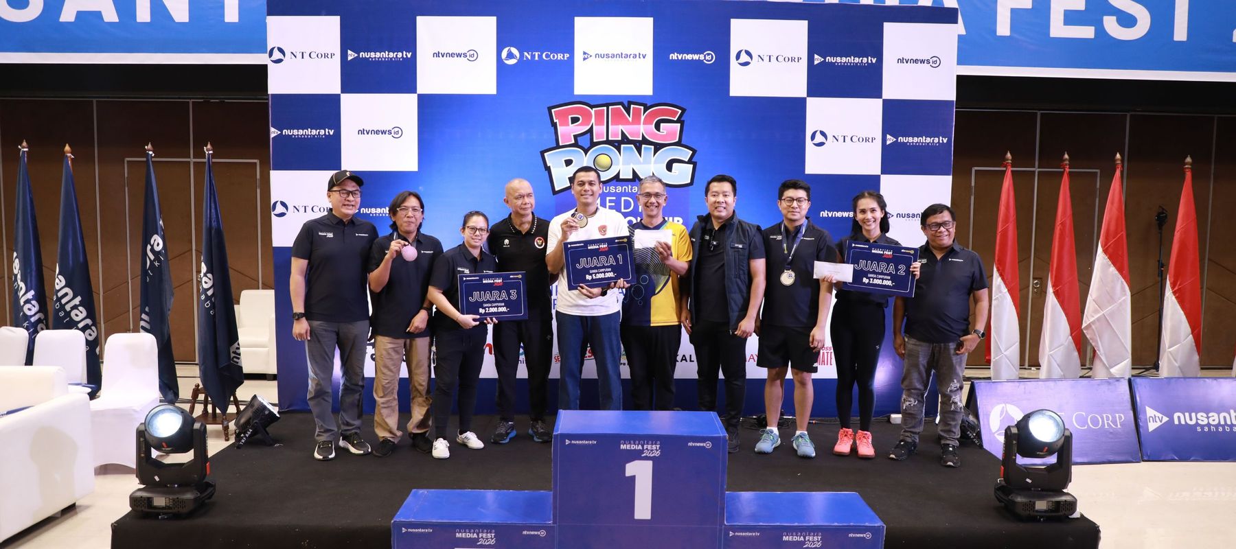Juara Ping Pong Nusantara Media Fest kategori ganda campuran