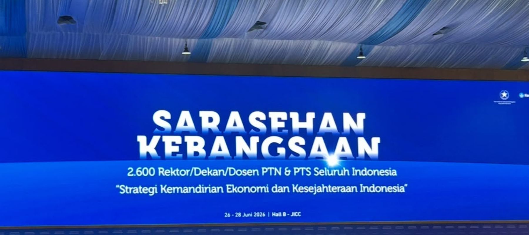 Presiden Republik Indonesia Prabowo Subianto menghadiri Acara Sarasehan Kebangsaan di Jakarta International Convention Centre (JICC), Jakarta, Jumat, 26 Juni 2026