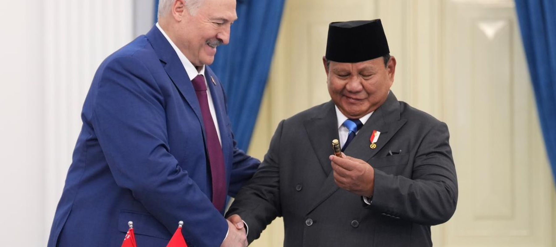 Presiden Prabowo Subianto dan Presiden Republik Belarus Aleksandr Lukashenko.