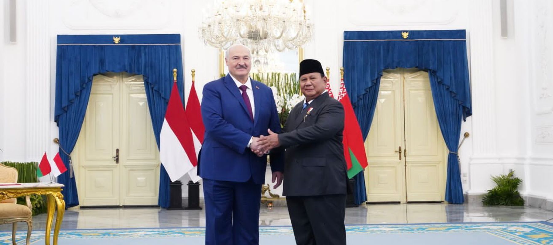 Presiden Prabowo Subianto dan Presiden Republik Belarus Aleksandr Lukashenko.