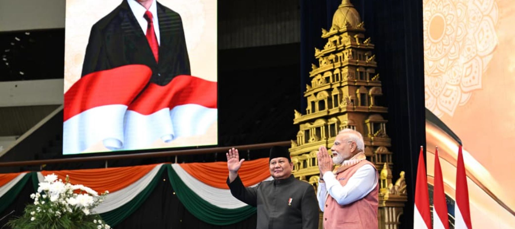 Presiden Republik Indonesia, Prabowo Subianto menghadiri acara Indian Community Reception yang digelar di Jakarta International Convention Center (JICC)