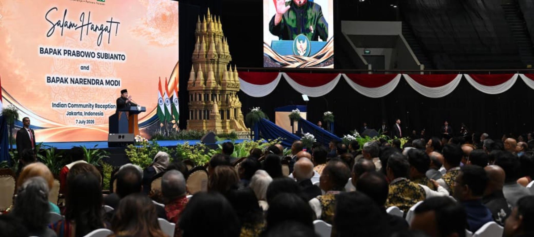Presiden Republik Indonesia, Prabowo Subianto menghadiri acara Indian Community Reception yang digelar di Jakarta International Convention Center (JICC)