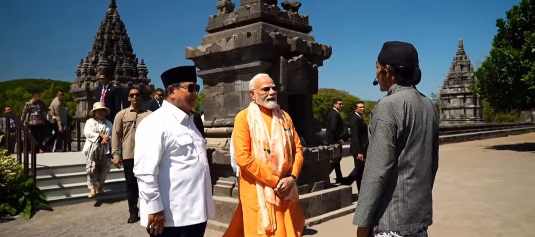 Presiden Prabowo Subianto bersama Perdana Menteri India Narendra Modi meresmikan proyek konservasi dan restorasi Kompleks Candi Prambanan di Sleman, Daerah Istimewa Yogyakarta (DIY)