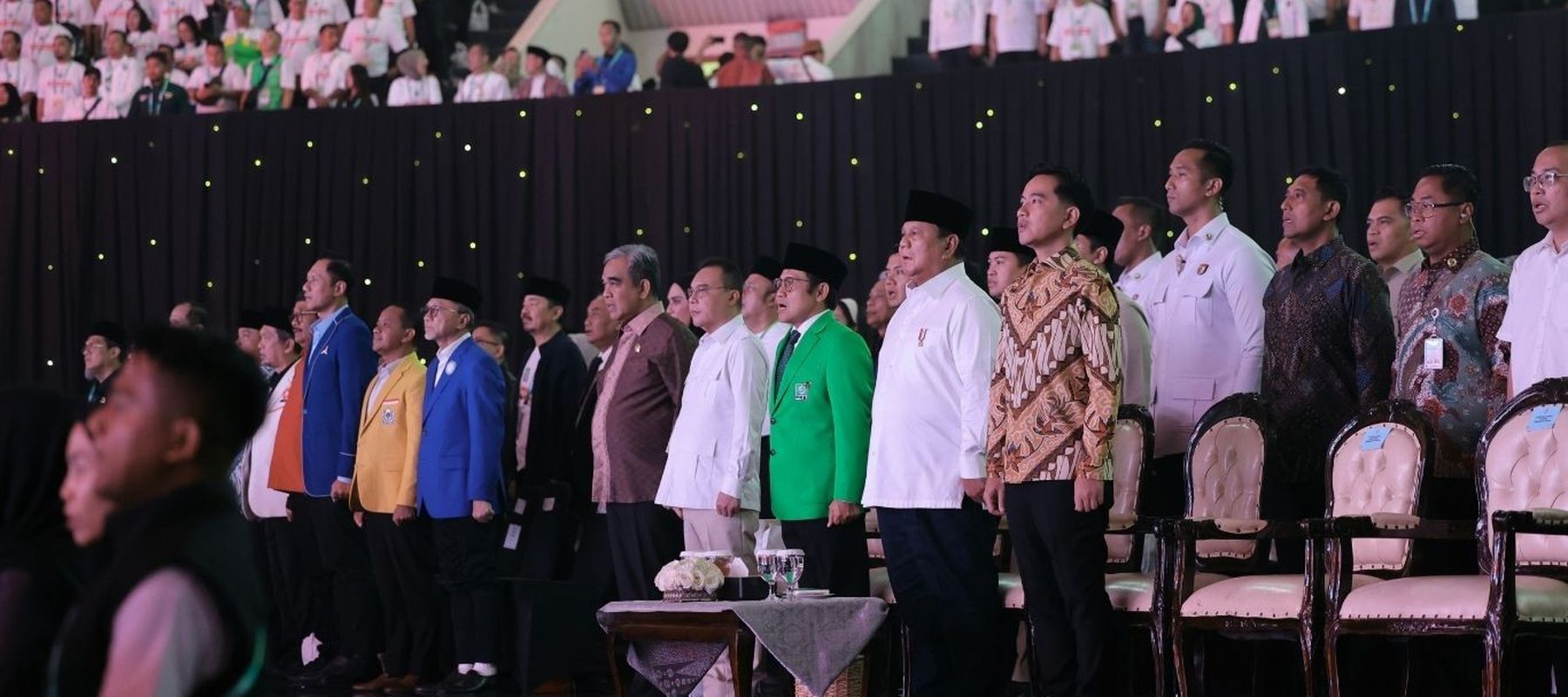 Presiden Prabowo, Wapres Gibran dan Ketum Parpol di Harlah PKB