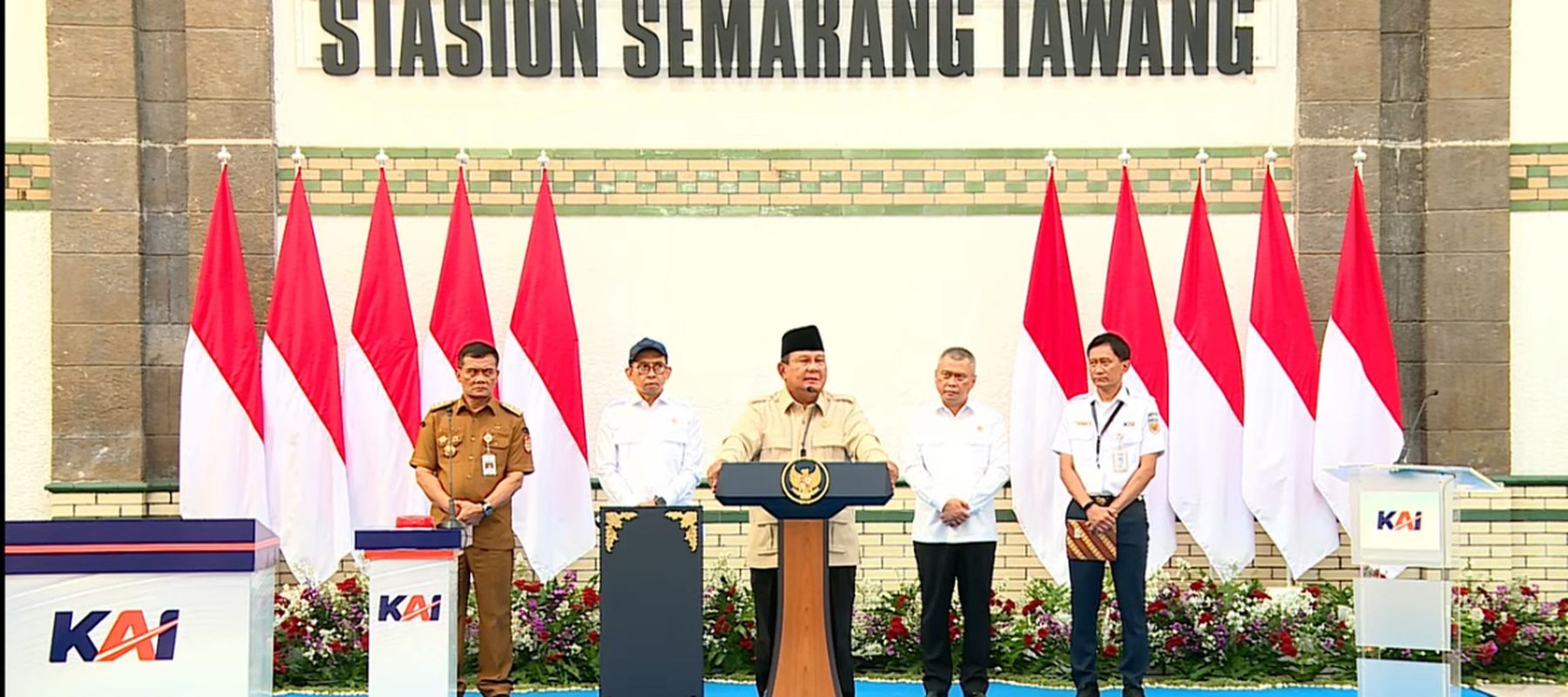 Prabowo Subianto dalam Peresmian Renovasi Cagar Budaya Stasiun Semarang Tawang