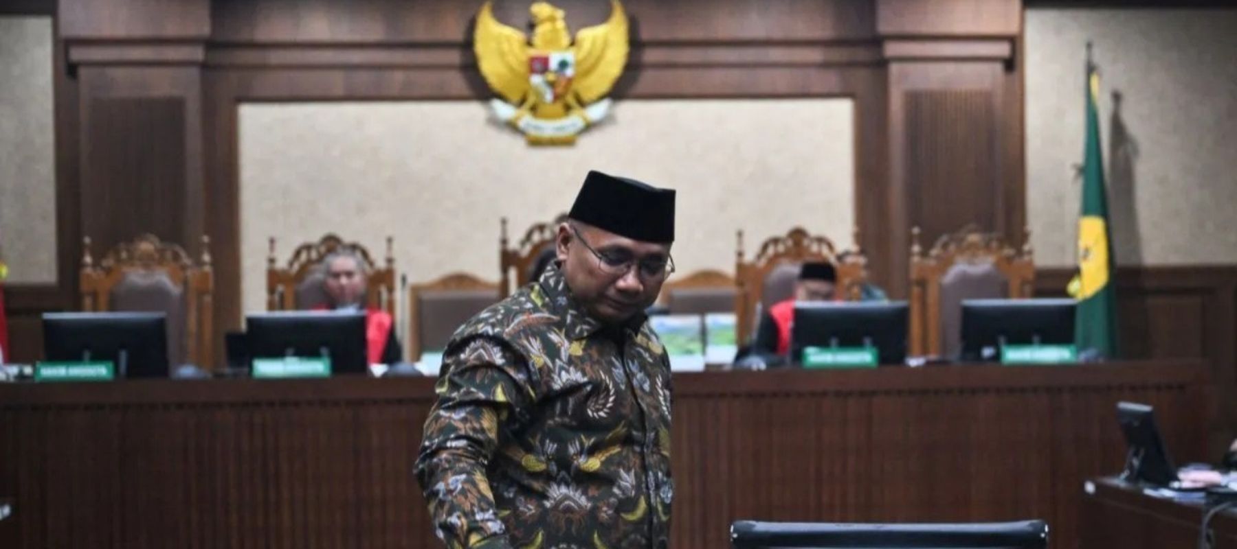 Terdakwa kasus dugaan korupsi kuota haji Yaqut Cholil Qoumas bersiap untuk menjalani sidang pembacaan dakwaan di Pengadilan Tipikor, Jakarta, Selasa, 11 Agustus 2026. Mantan Menteri Agama periode 2020-2024 tersebut menjalani sidang perdana dalam kasu