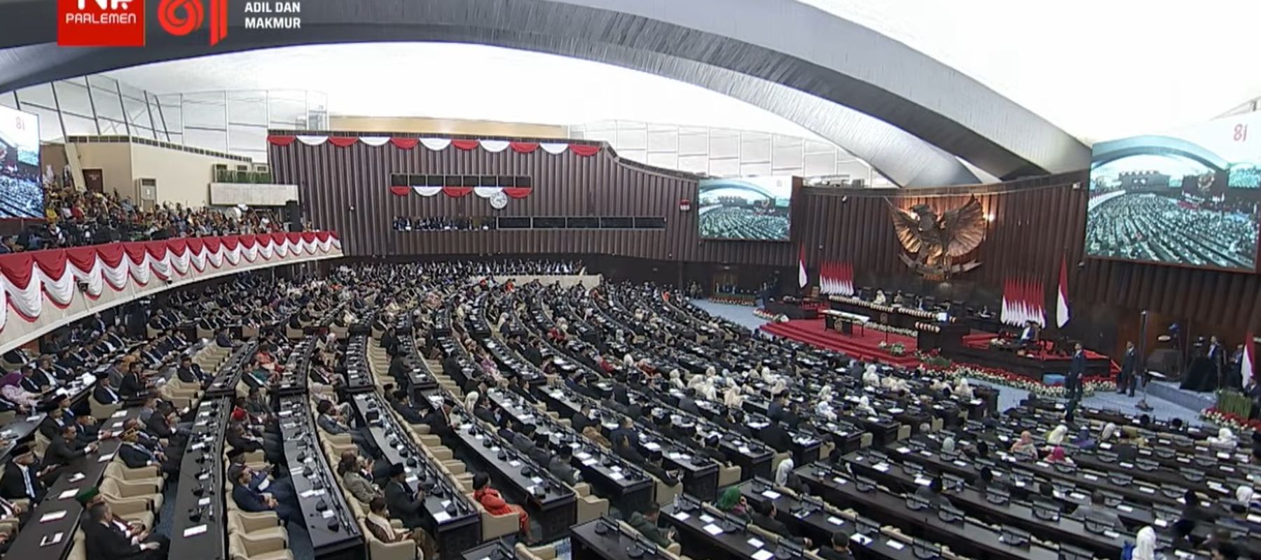 Presiden Prabowo Subianto menyampaikan pidato Nota Keuangan dan RAPBN 2027 di Gedung DPR/MPR, Jakarta, Jumat, 14 Agustus 2026. 