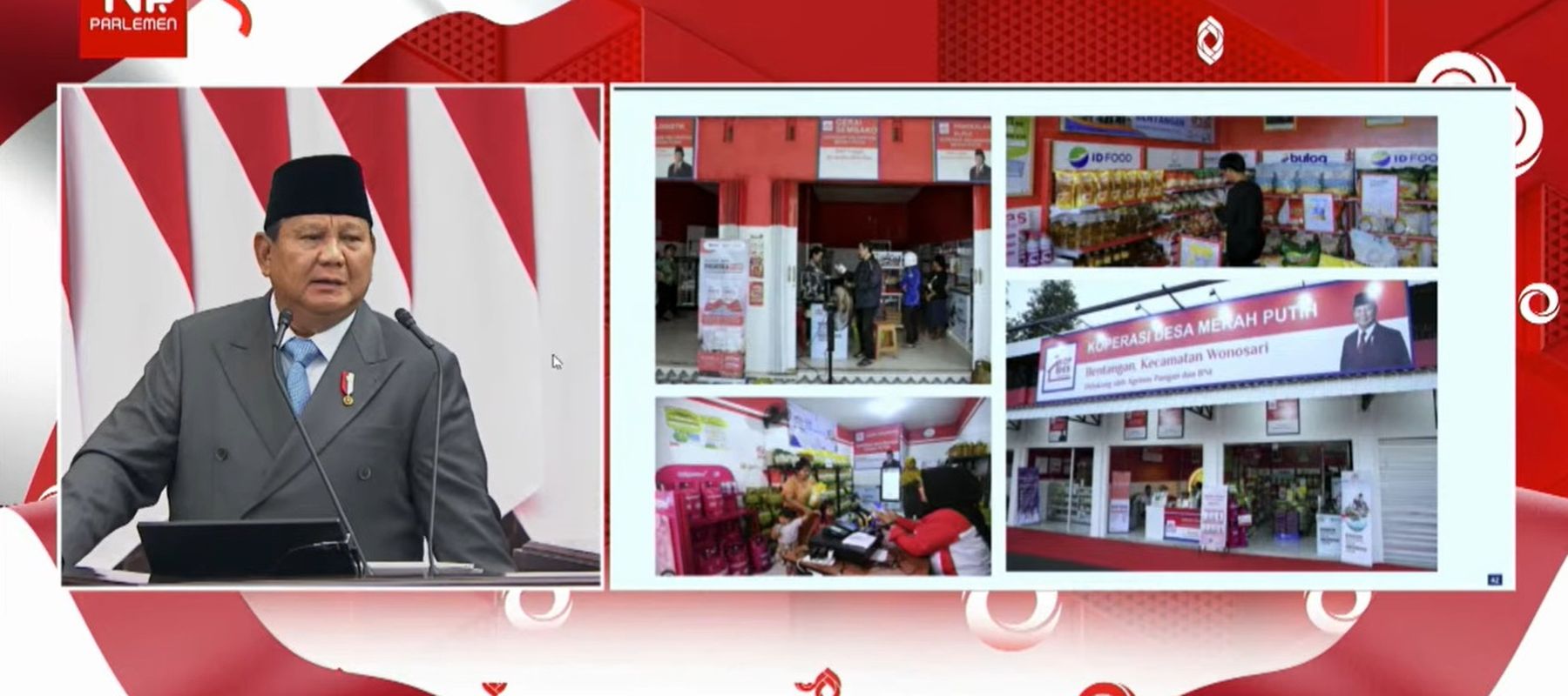 Presiden Prabowo Subianto saat pidato kenegaraan di DPD, DPR, MPR RI, Jumat, 14 Agustus 2026. 