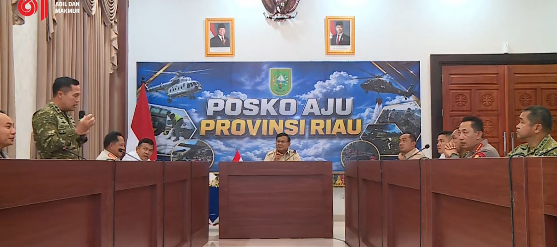 Prabowo Subianto rapat koordinasi Kebakaran Hutan (Karhutla)