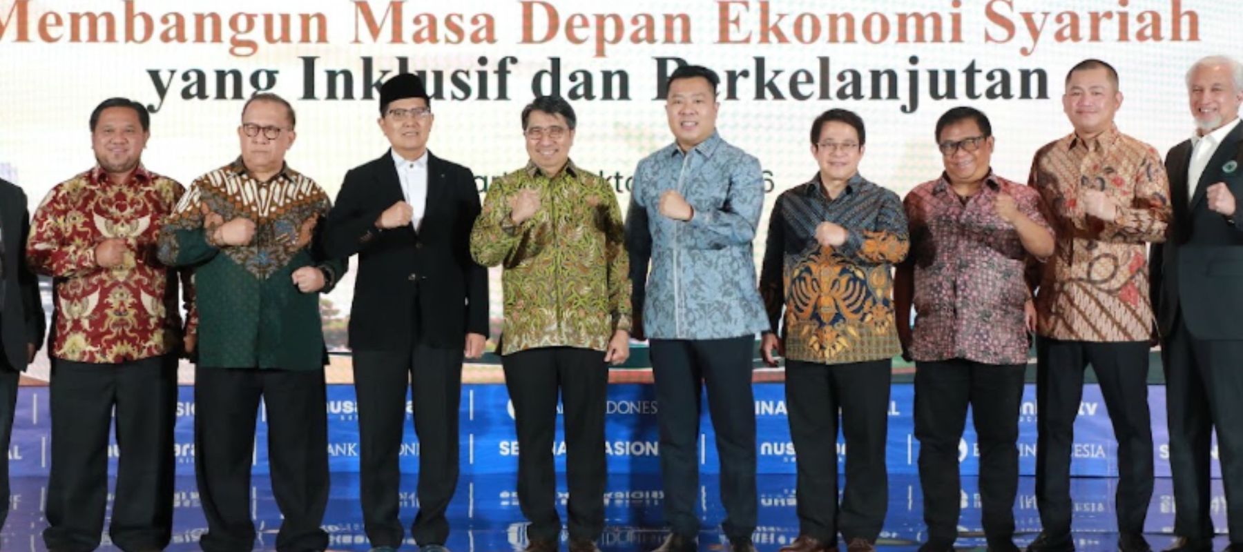 Direktur Utama Nusantara TV sekaligus Direktur NT Corp Randy M. Tampubolon bersama Deputi Gubernur Bank Indonesia, Solikin M.Juhro. Kepala Departemen Ekonomi dan Keuangan Syariah BI, Dadang Muljawan, Ismoko Widjaja, Pemimpin Redaksi NTVNews, KH M Cho
