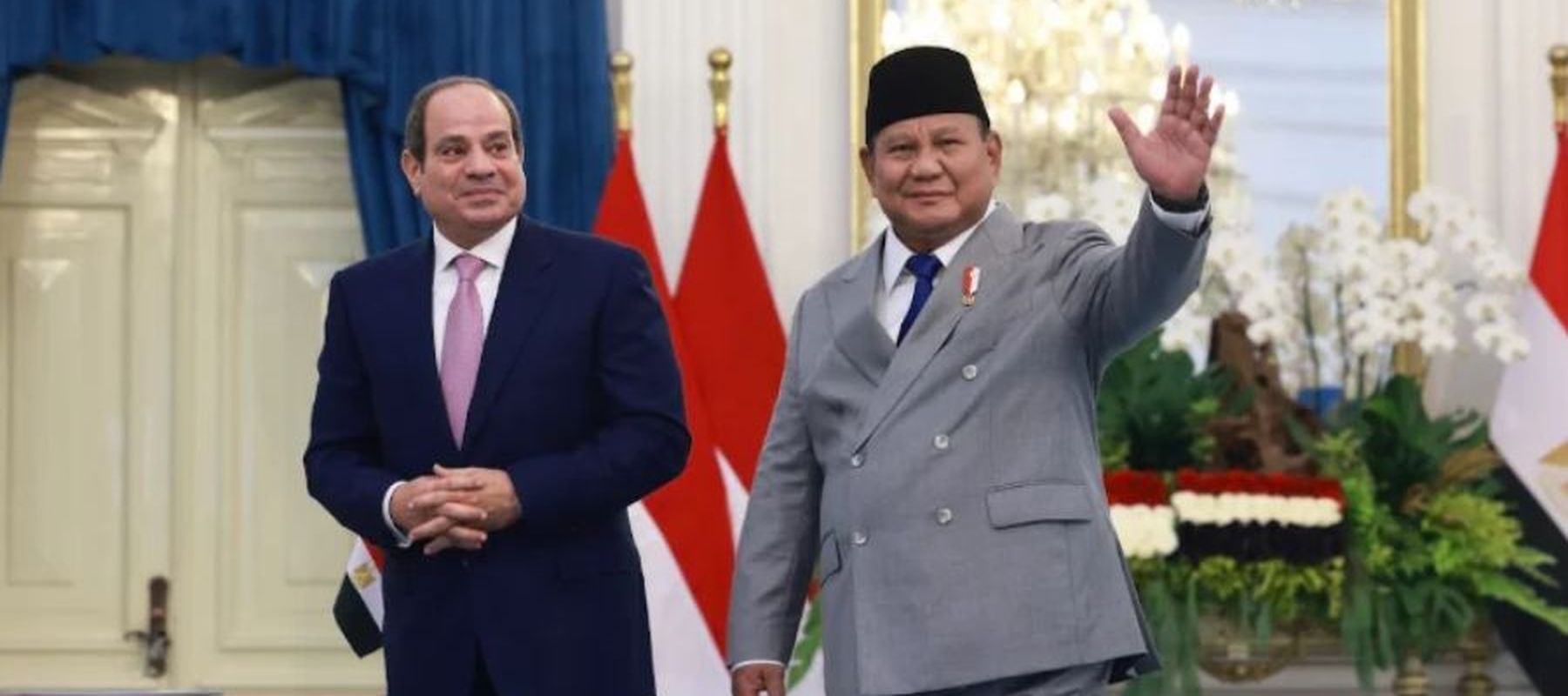 Prabowo Sambut Presiden Mesir El-Sisi di Istana Merdeka